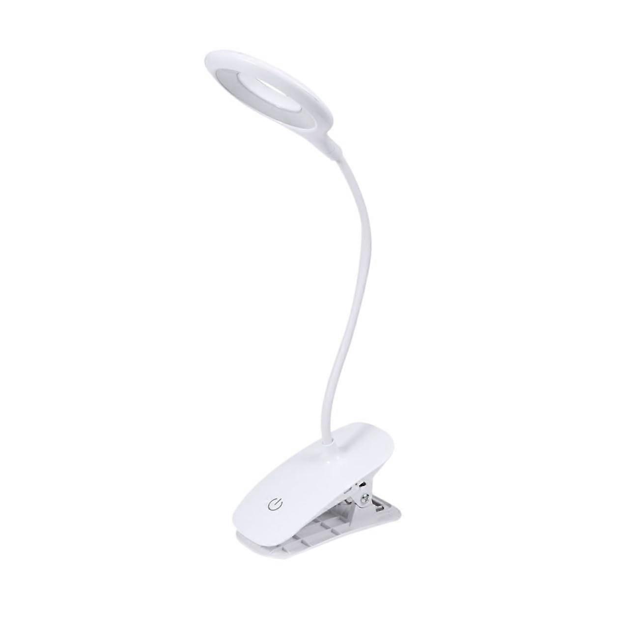 Clip-On Reading Light Desk Lamps - Pack of 2 LED Touch Table Lamps with Eye Protection for Bedside and Desk Use, White