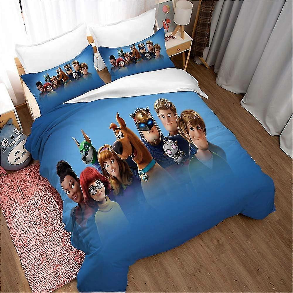 Capa de Colcha Scooby-Doo e 2 Fronhas, Capa de Edredom para Crianças, Anti-ácaro, Zíper para Fácil Substituição