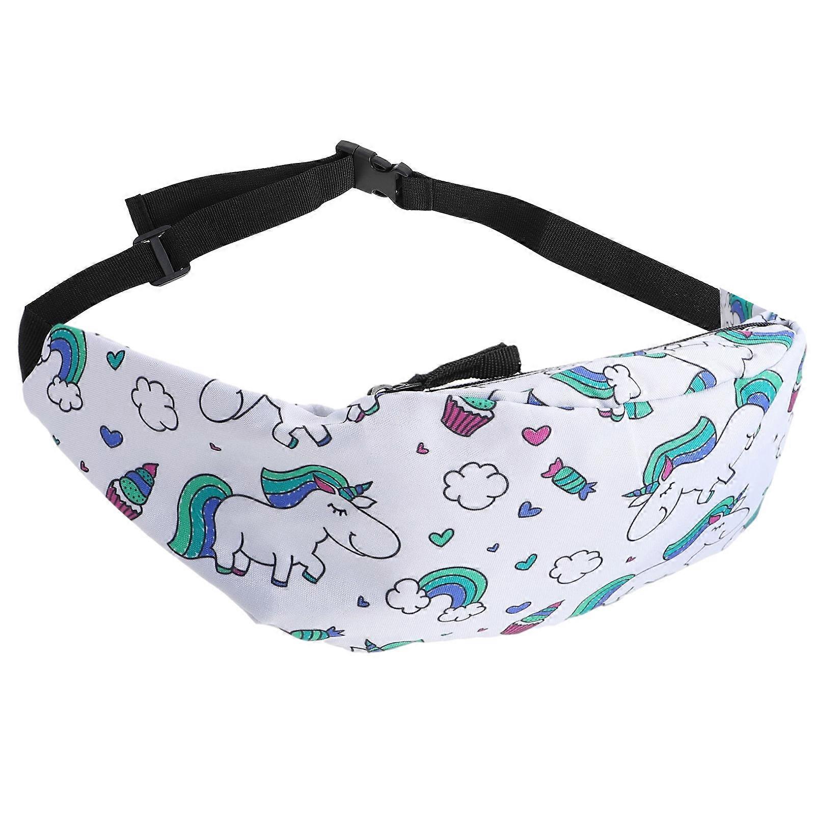 Breathable Unicorn Pattern Waist Bag Fanny Pack for Outdoor Sports Travel, Stylish Crossbody Phone Pouch Cartoon Design for Shopping and Work