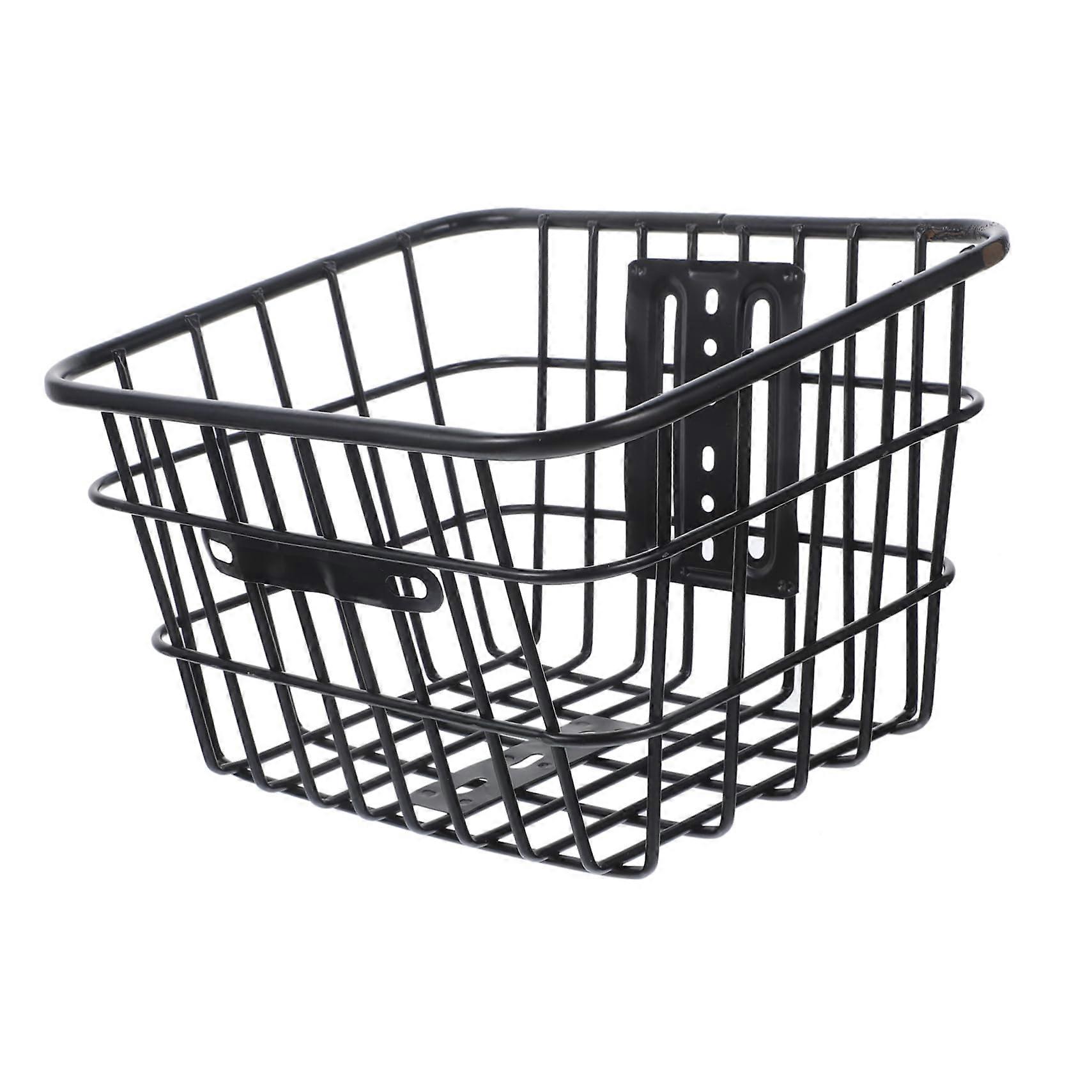 Bicycle Basket Mesh Front Handlebar Mount Storage Basket Iron Material Easy To Install For Cycling