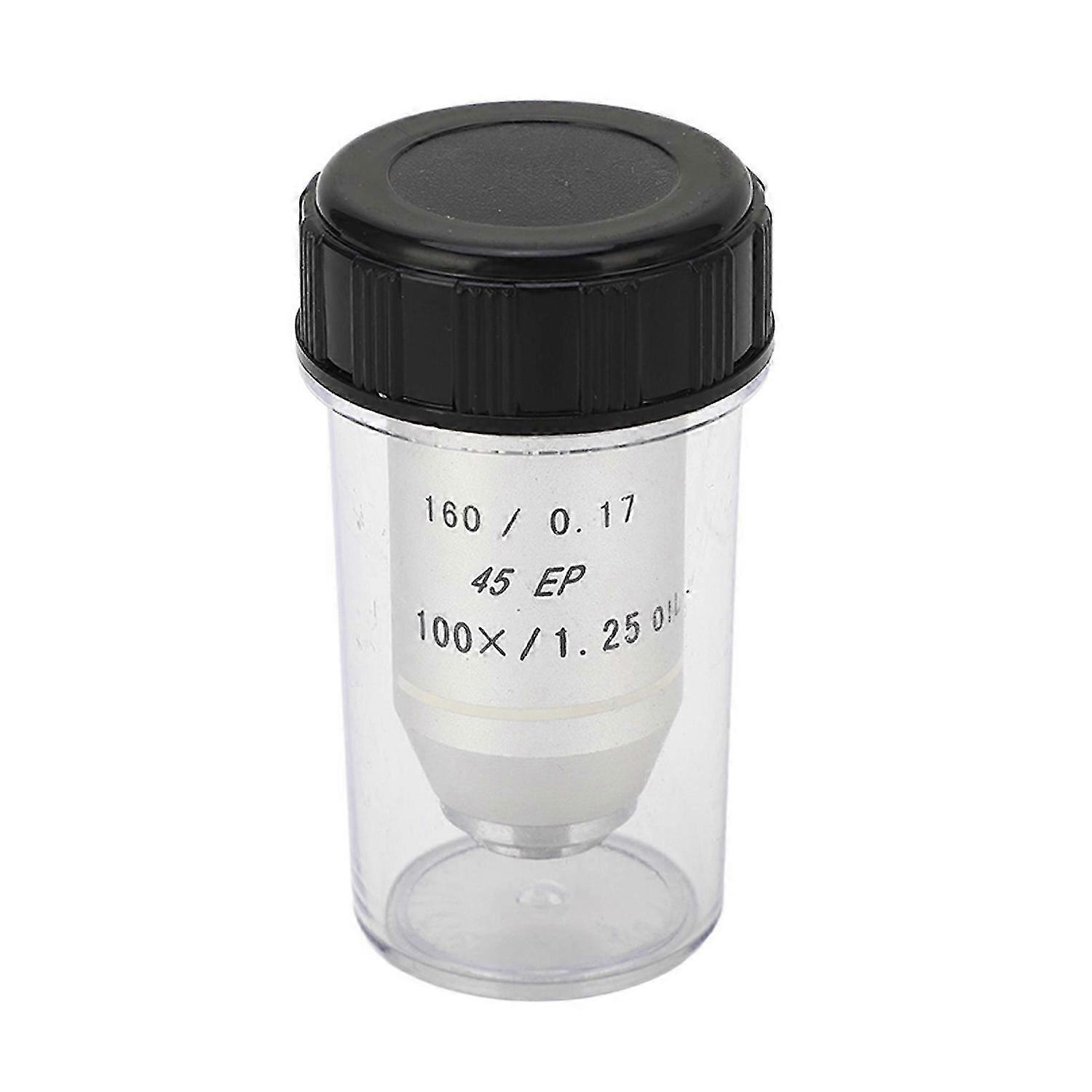 Achromatic Microscope Objective 100X Standard RMS Thread Spring Protection Biological Microscope Objective Lens