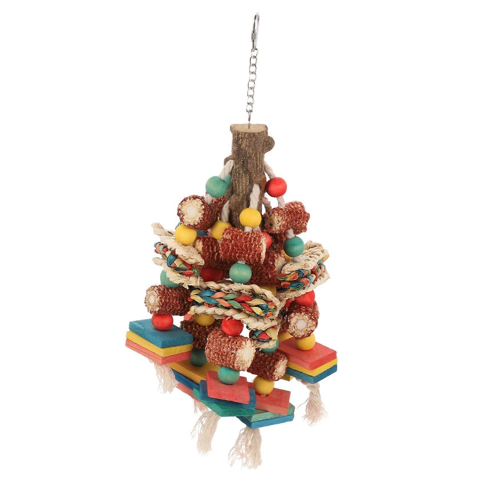 Parrot Chew Toy Large Wooden Block Set for Birds - Durable Chewing Accessories for Parakeet Cages and Pet Birds