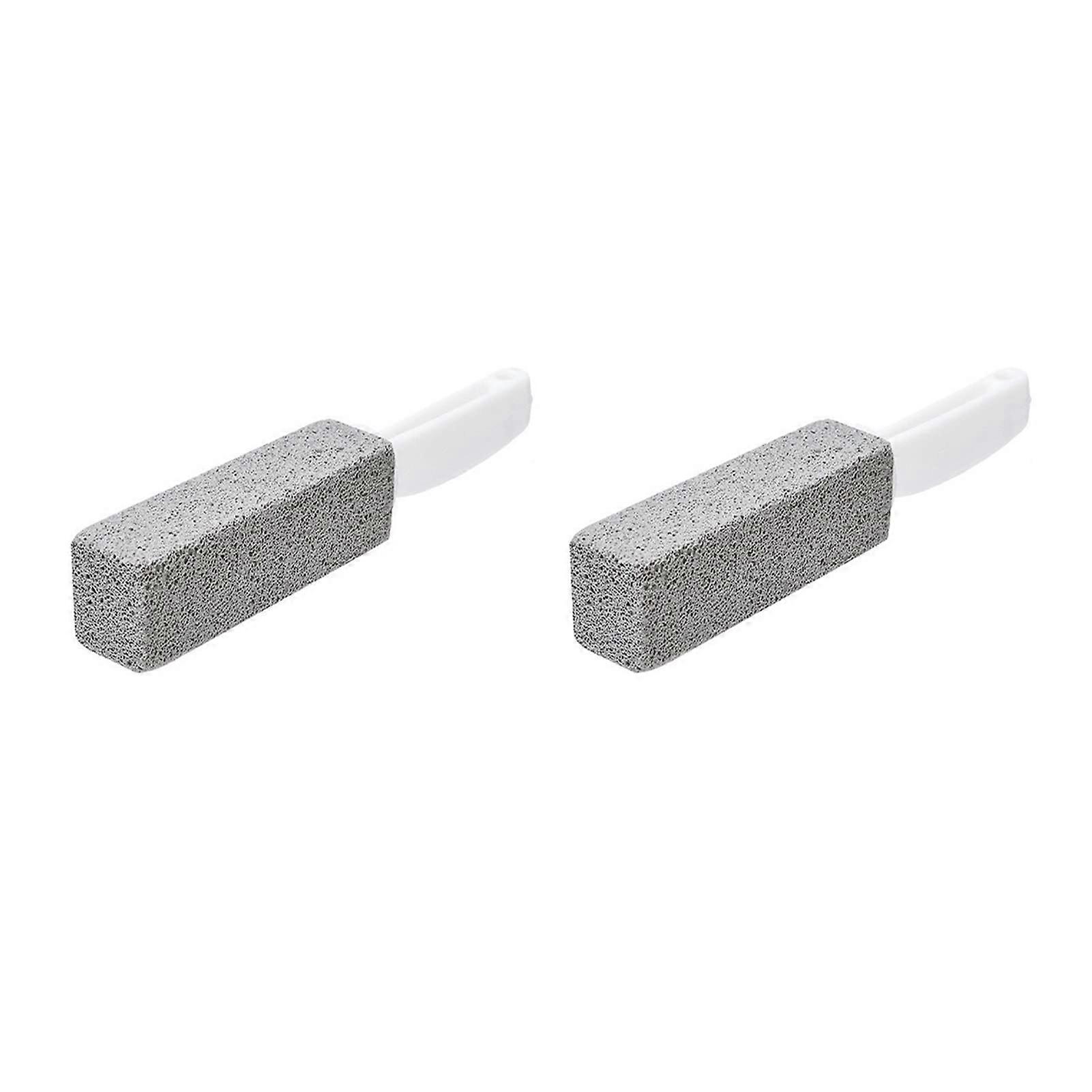 Pumice Stone Toilet Cleaner, Fast and Effective Cleaning, Neutral Taste, Toilet Bowl Scrub Brush with Curved PP Handle for Tiles and Grills, Pack of 2
