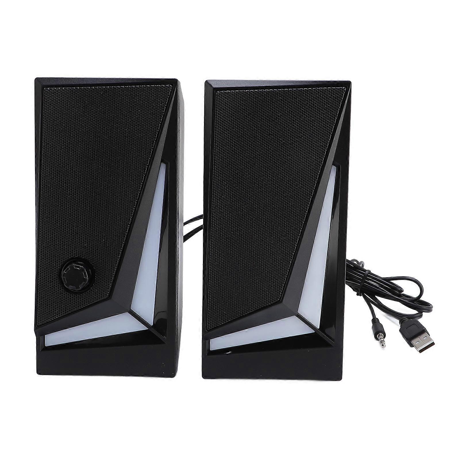 USB RGB Computer Speakers - 2" Full Range, 7 Dynamic Lights, 3.5mm for PC/Laptop