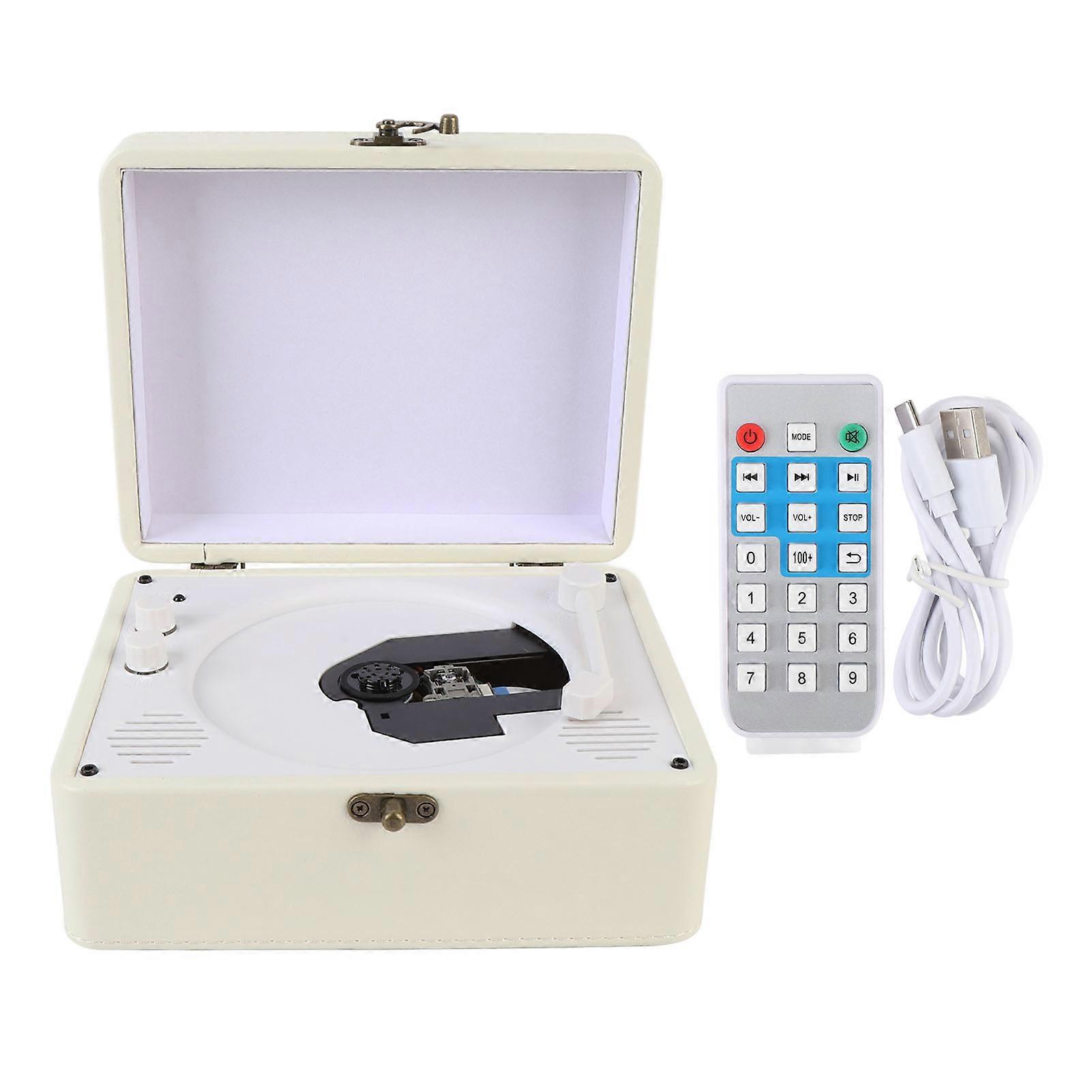 Rechargeable Retro Bluetooth CD Player with Dual Stereo Speakers and Remote Control