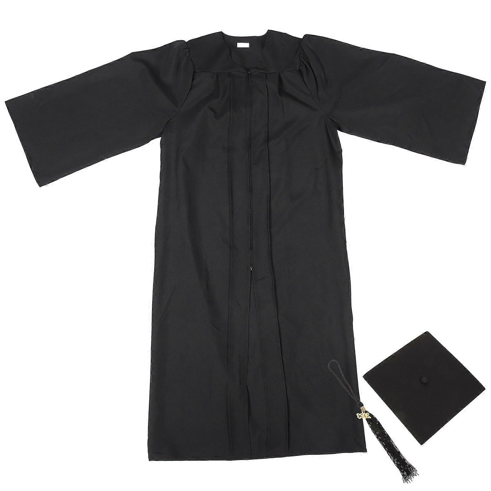 Academic Dress for College Graduation 122x43cm Black Plain Fabric 1Set