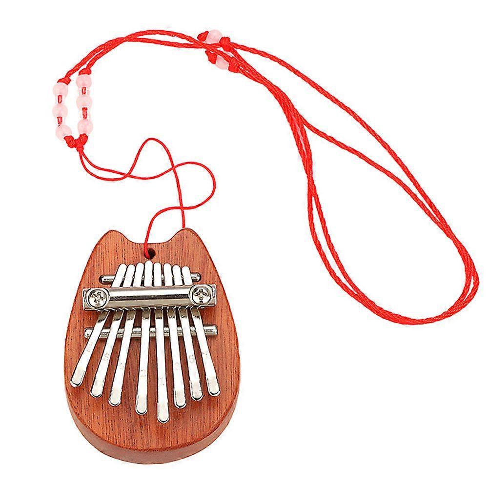 Portable Kalimba Thumb Piano Small Instrument For Beginners Musical Sound Production Cat Head Shape 1Set