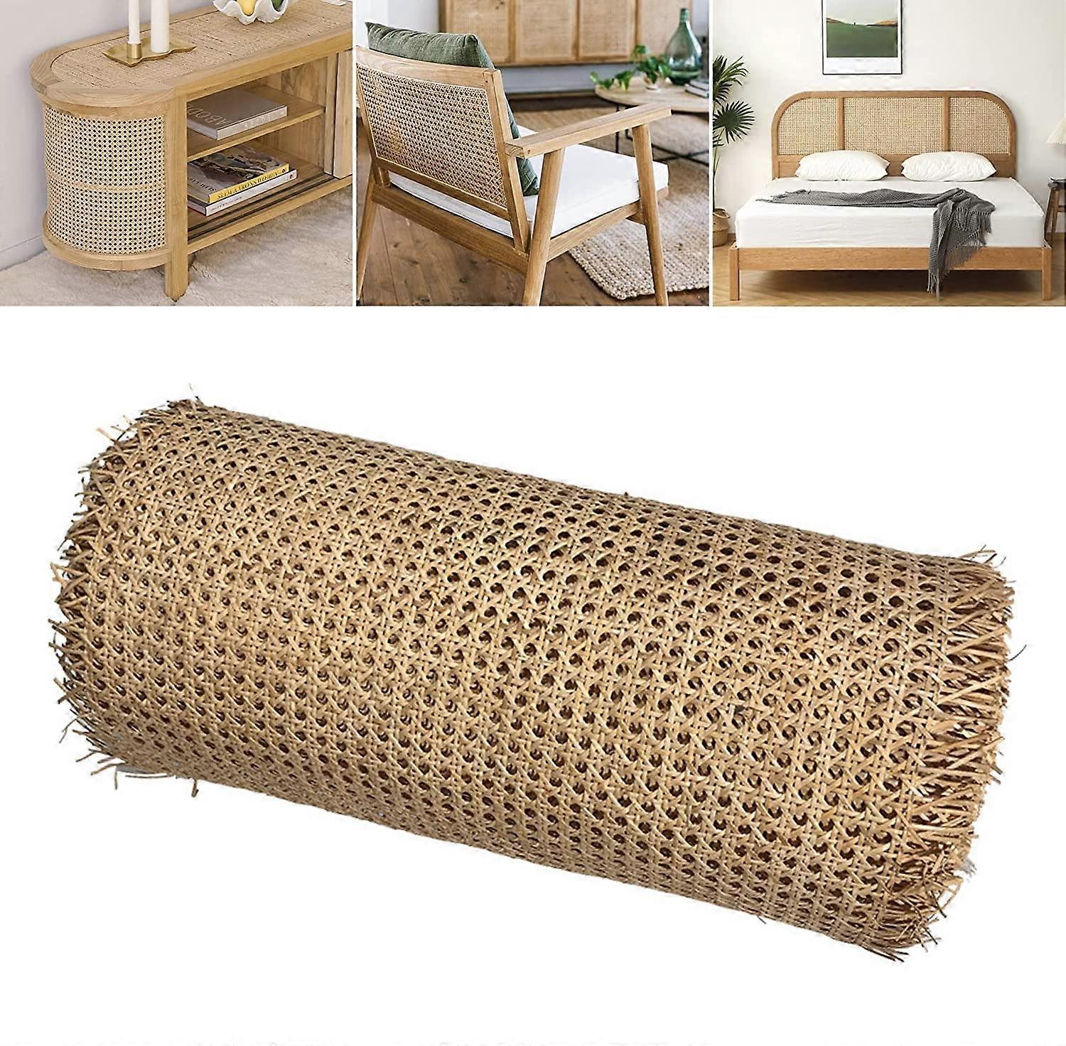 40 Inch Wide Rattan Webbing For Caning Projects Natural Pre-Woven Open Net Cane Braid For Furniture Repair 32x40 Inches