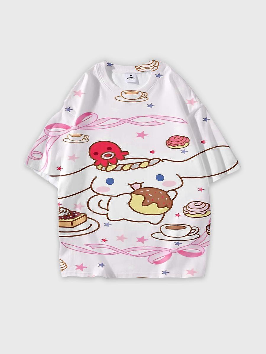 T-shirt round neck Pattern loose short sleeve JW1048