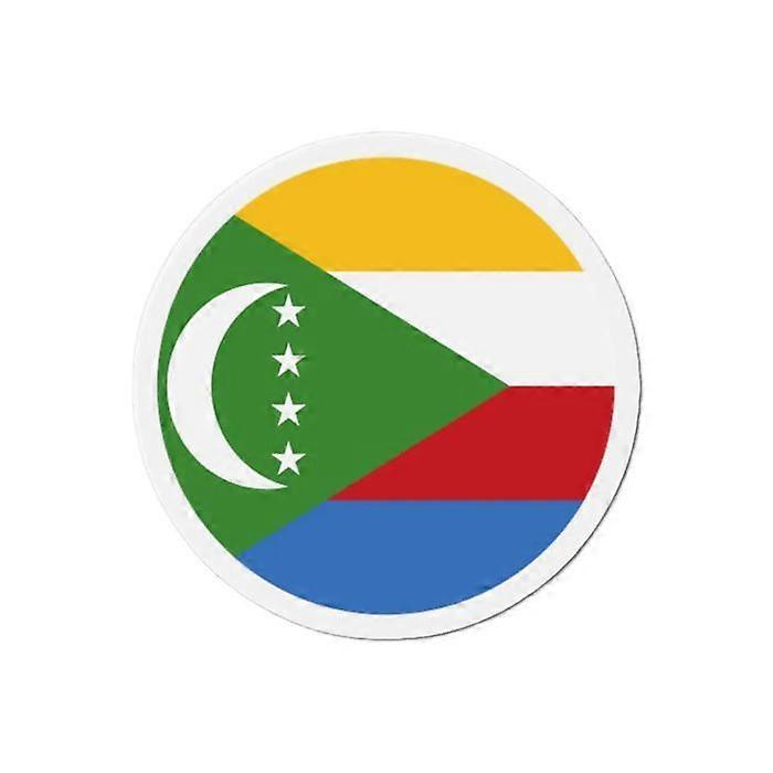 Round Magnet Comoros Flag - Multicolor - 7 cm - 50 pieces - Synthetic Resin - Unisex