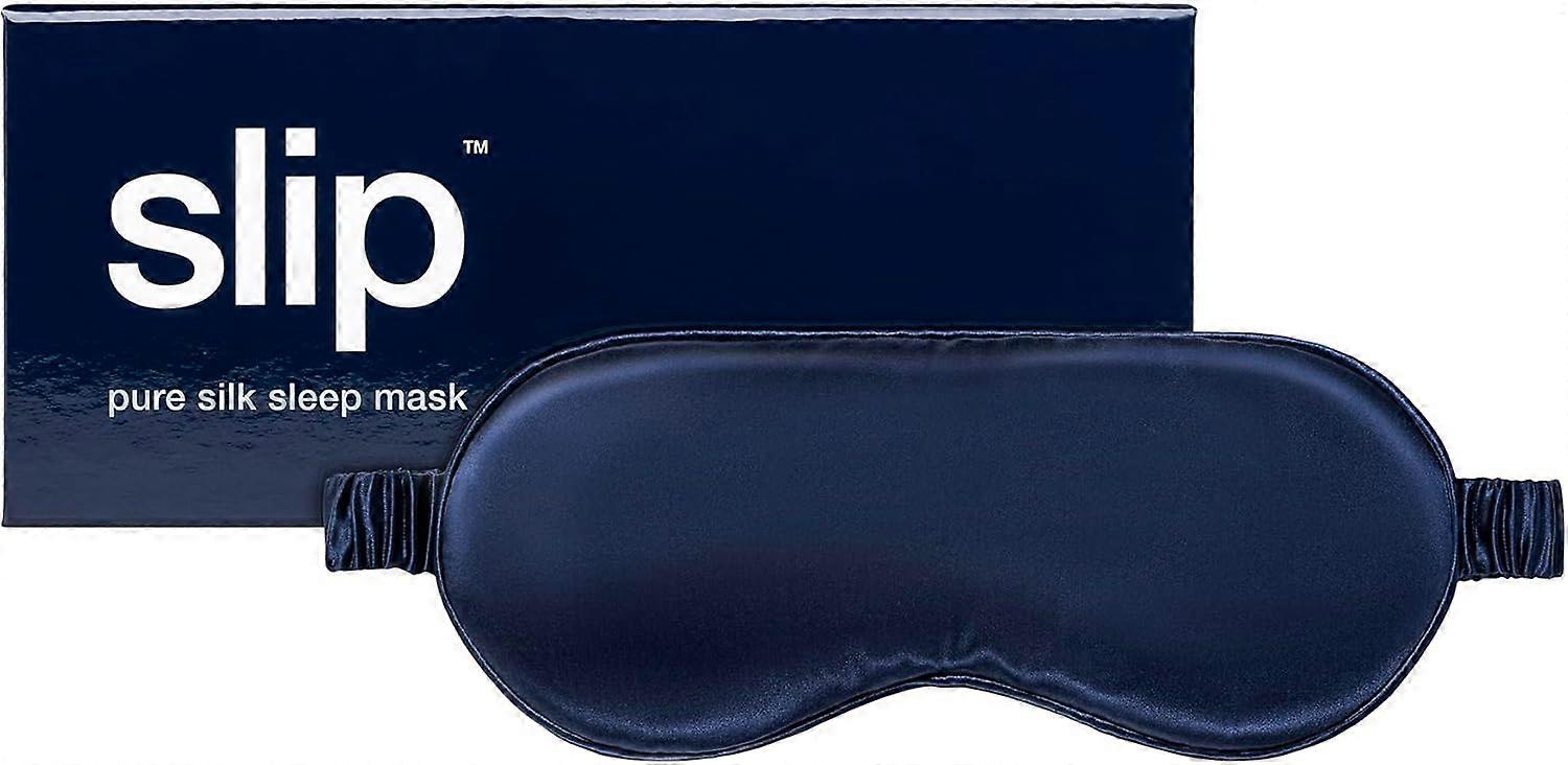 Pure Silk Sleep Mask - Navy | 100% Mulberry Silk, Ultra Soft & Comfortable, Blocks Light for Restful Sleep | Adjustable Strap f