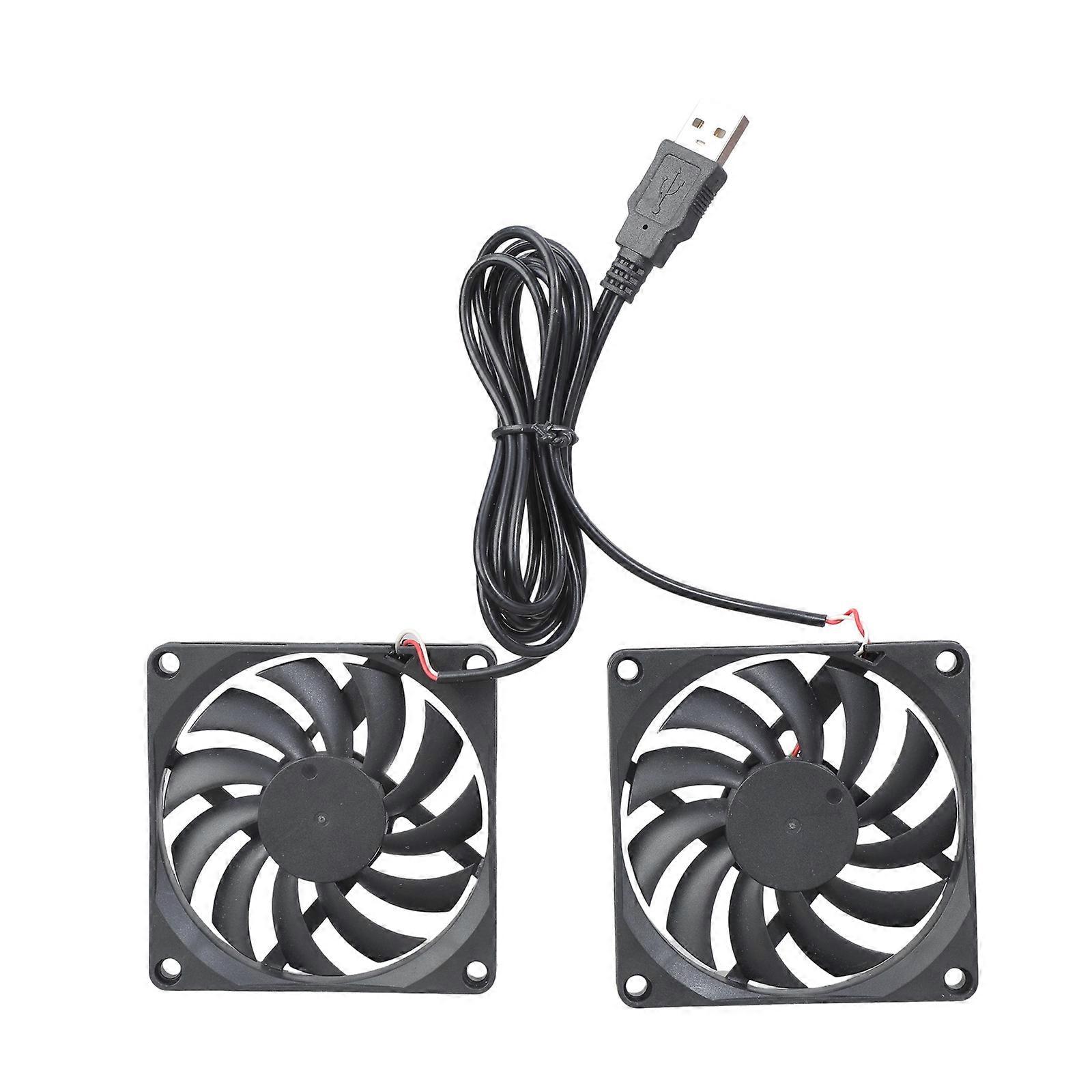 USB Powered Double Cooling Fans 13CFM Airflows For 3D Printer DVD Player And Computer Component Cooling Multicolor