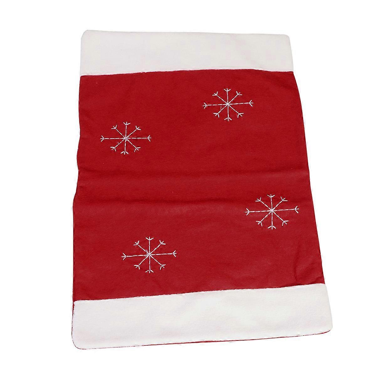 Christmas Snowflake Placemat Table Decoration Prevent Scratches Fabric For Dinner Table Family Gatherings 46x33cm Red 1Pack