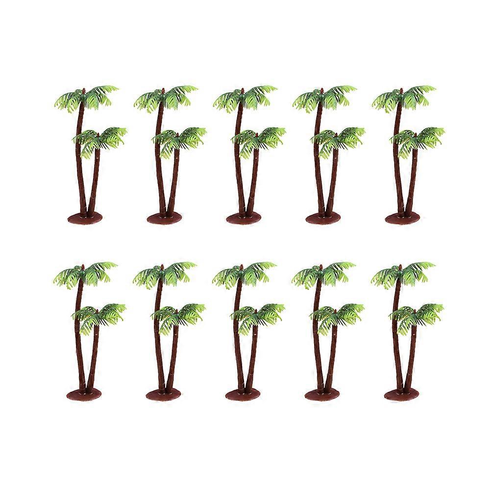 Green Landscape Model Tree for Cake Topper and DIY Sand Table Scenery 10pcs Synthetic Material 14CM