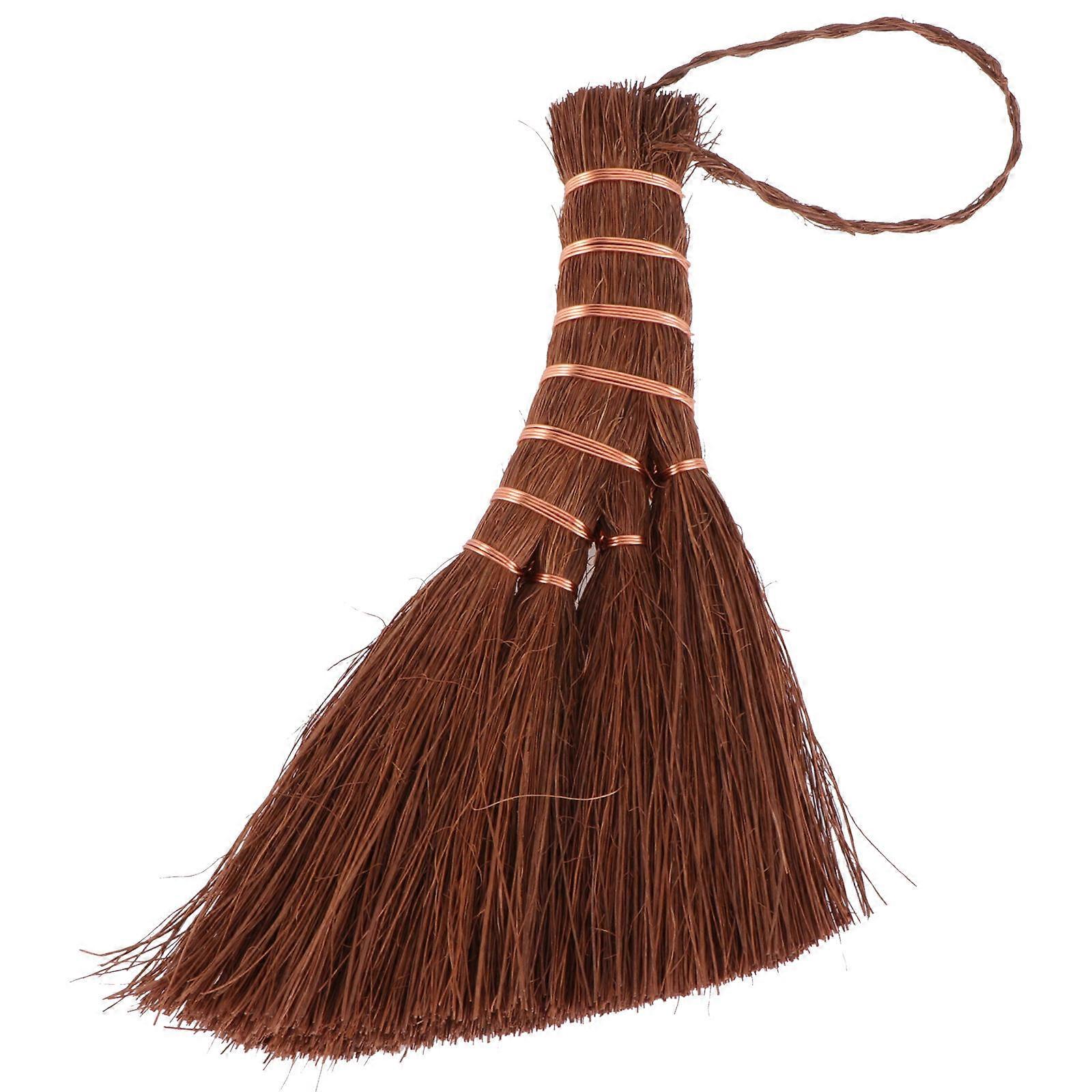 Practical Small Broom with Hanging Design for Easy Storage Made of Copper Wire Brown Color Compact