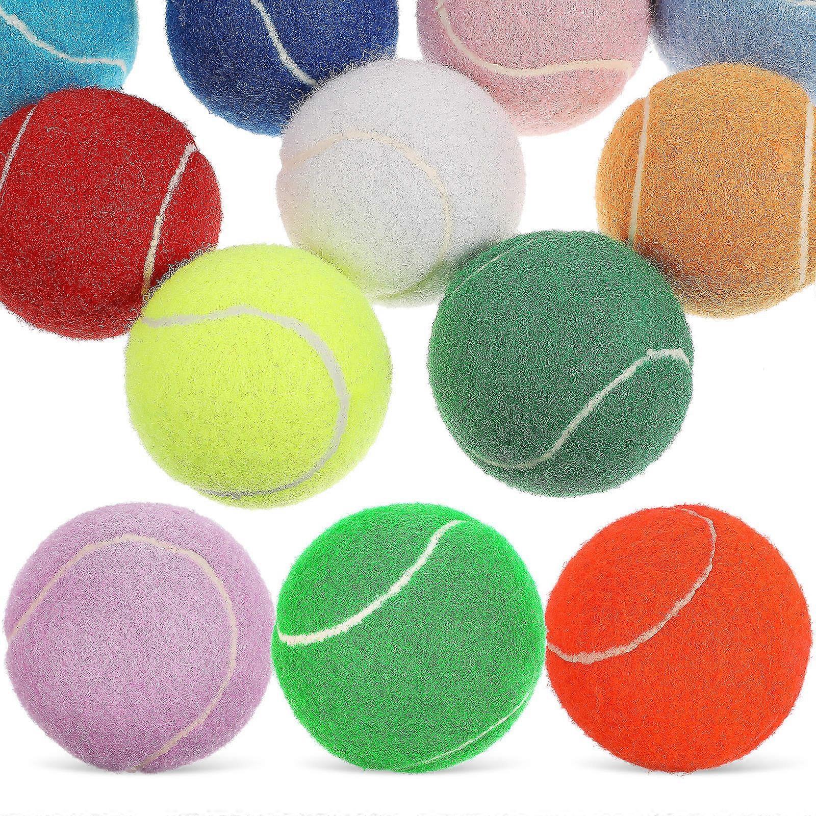 Puppy Tennis Balls Multi Colored Smooth Surface Not Easy To Damage Use 12Pcs