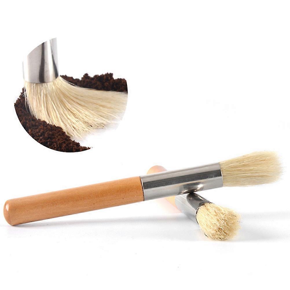 Coffee Cleaning Brush with Wood Handle for Grinder and Machine Cleaning 7.5 Inches