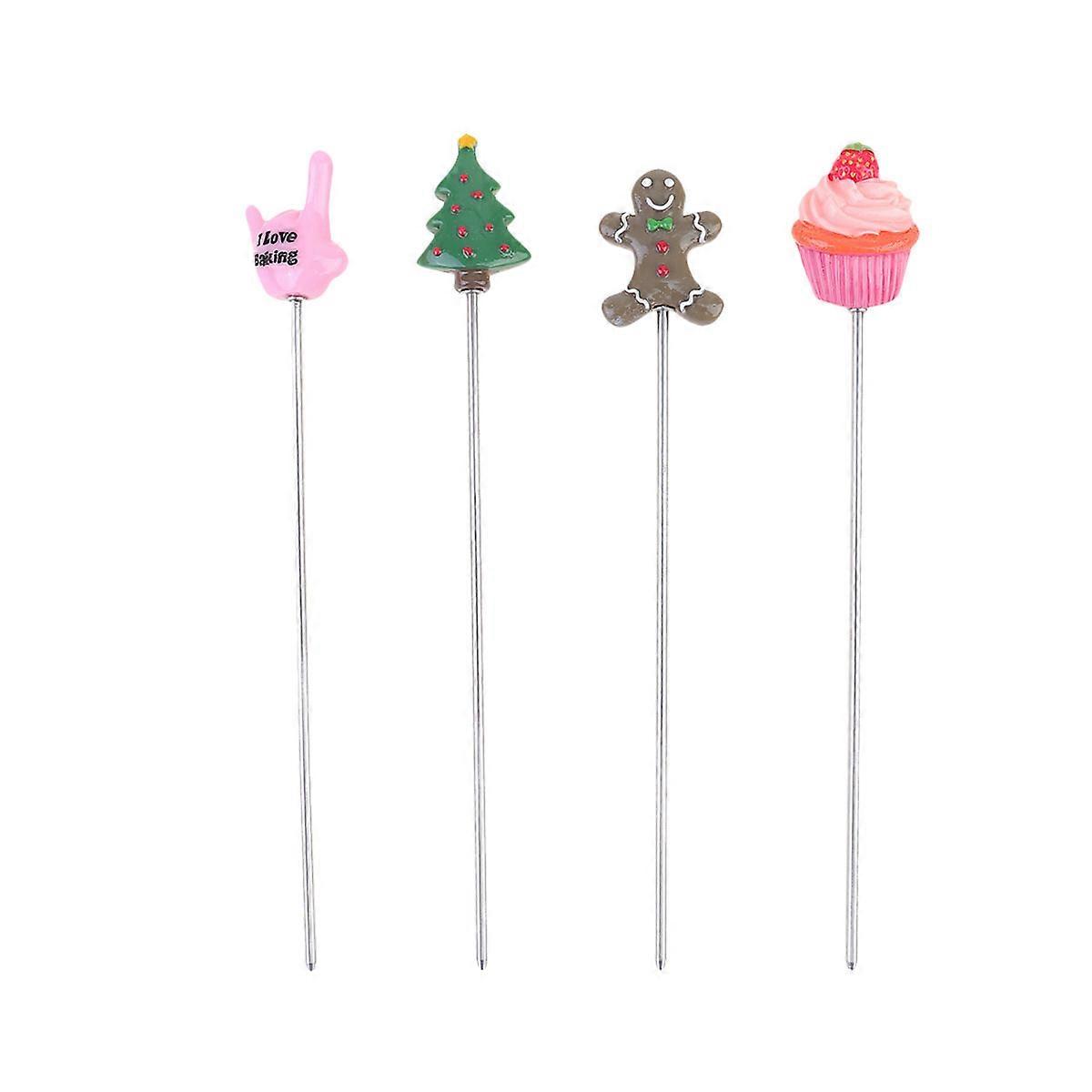 Christmas Tree Shaped Baking Tool Cake Test Stick Resin Material Baking Tool For Bakers Baking Cake Making 4Pcs