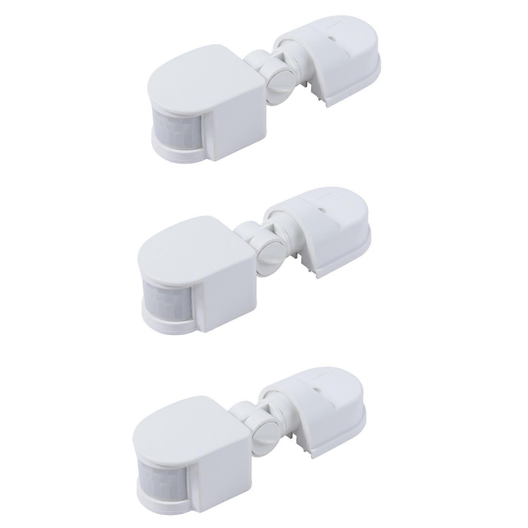 3X Infrared Motion Sensor AC110V-240V Adjustable Sensor Switch for PIR Body Motion Sensors (White)