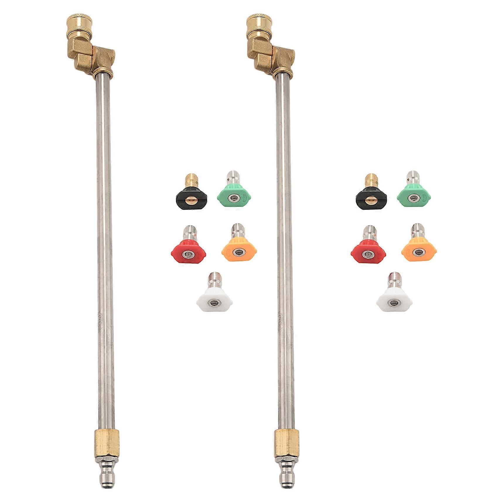 2X Pressure Washer Wand with Adjustable Angle Nozzle, 16 inch 180 Degree with 5 Angles,1/4Inch Quick