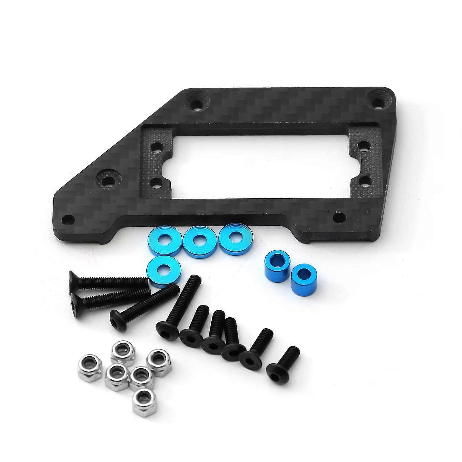 RC Cars Parts Compatible with Axial SCX10 1/10, Carbon Fiber Pattern, Servo Axle Mount, Servo Stand Holder