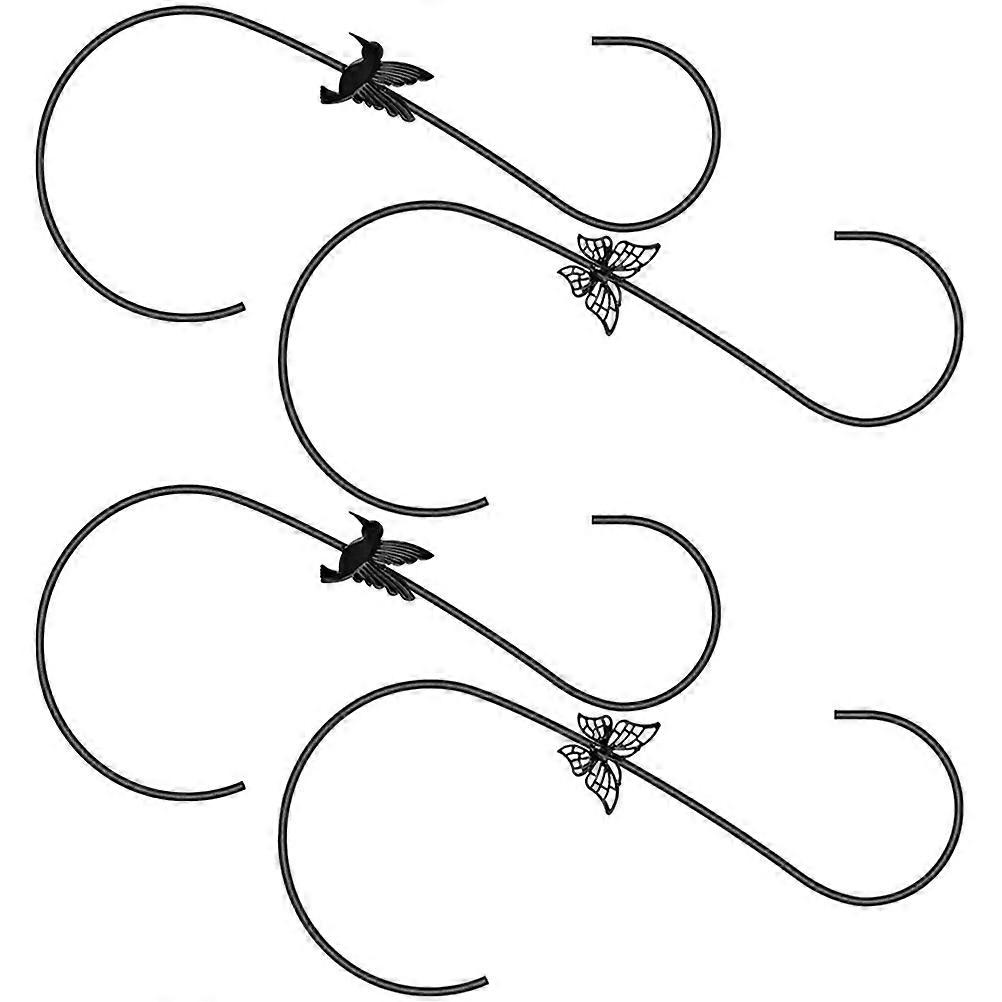 Outdoor Plant Hooks For Potted Plants In Black Ideal For Hanging Bird Feeders 4Pcs