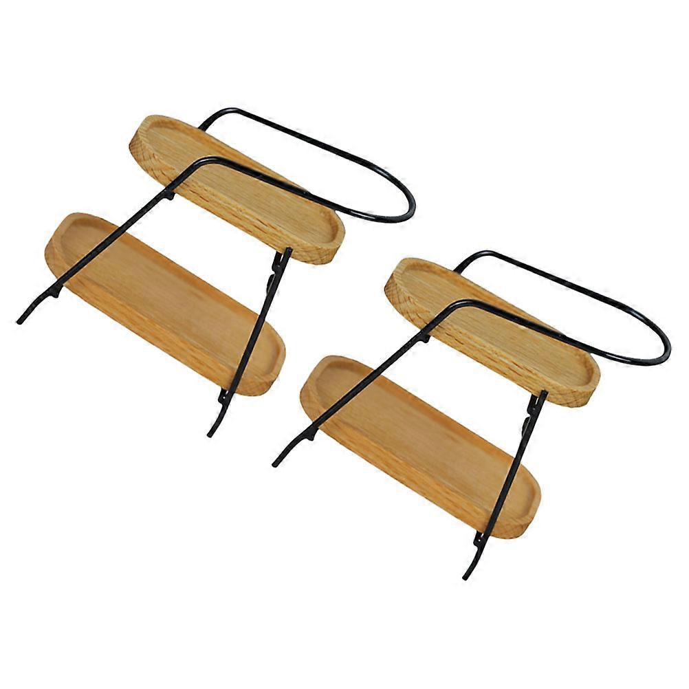 Doll House Accessory Miniature Rack With Rectangular Structure In Black Color Suitable For Living Room Use With Storage Function 2Pcs