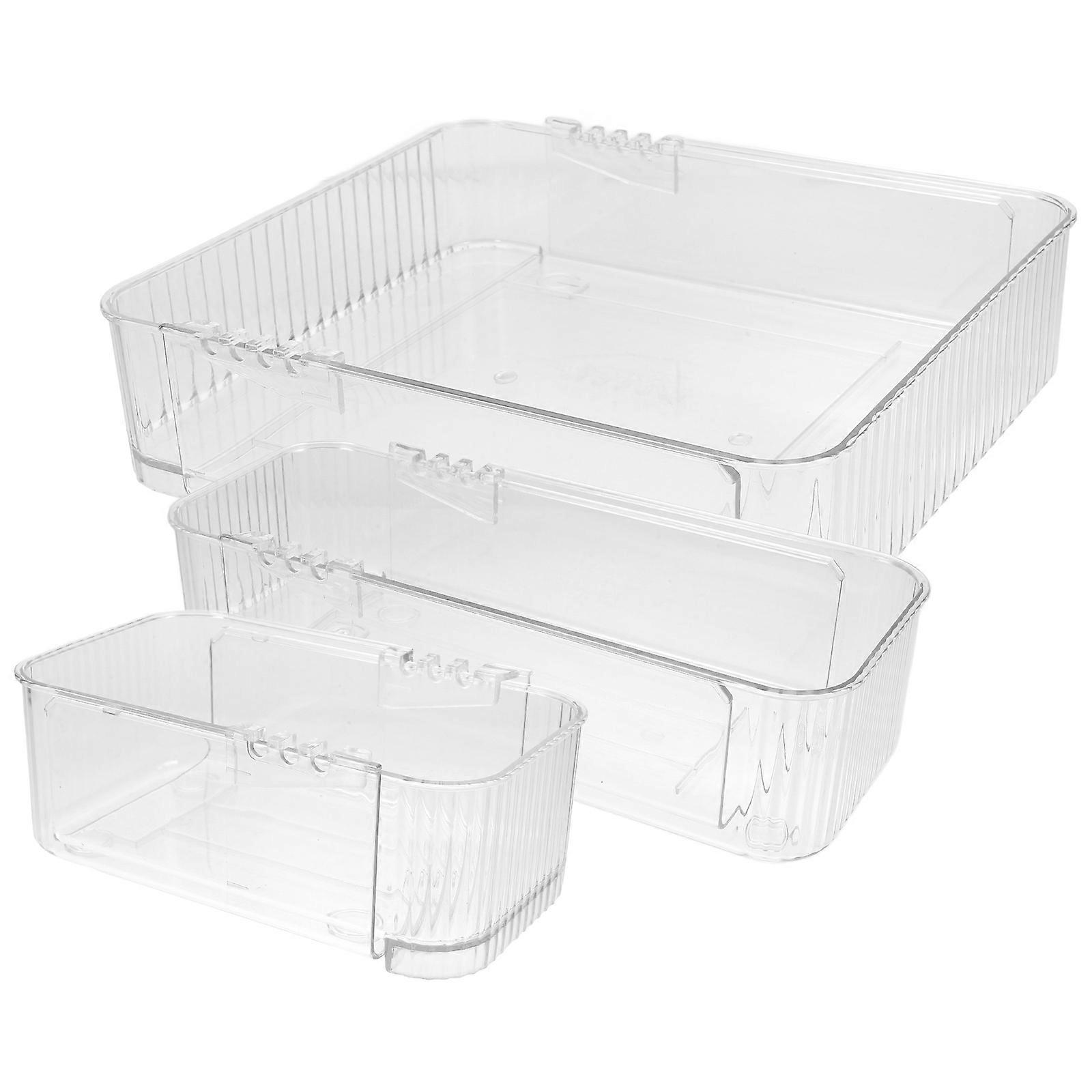 Transparent PET Desk Drawer Organizers for Daily Use 3pcs