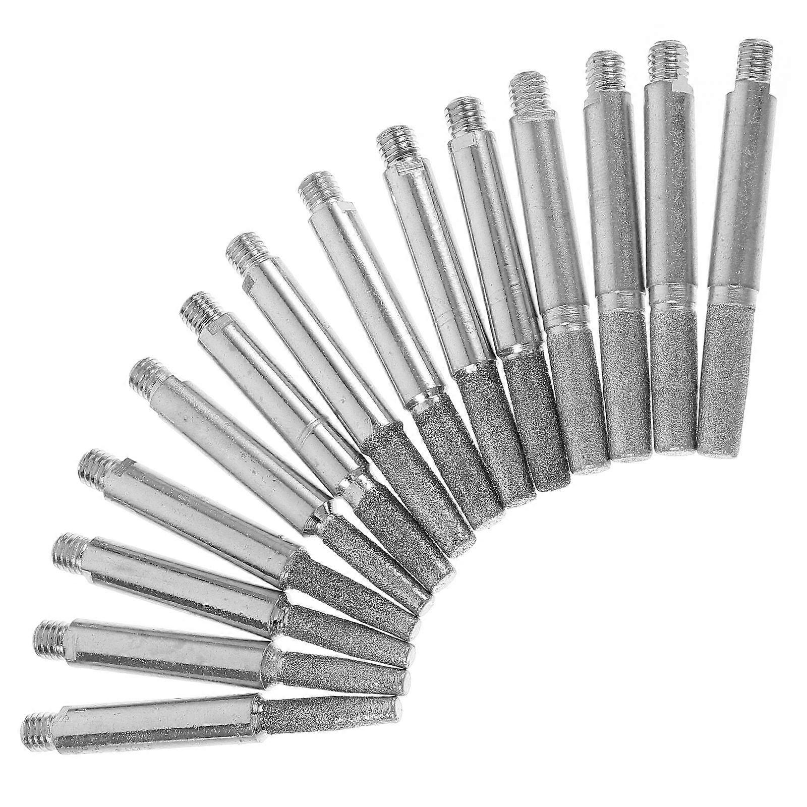 12pcs Chainsaw Sharpening Stones Made of Durable Iron and Corundum for Grinding with Light Grey