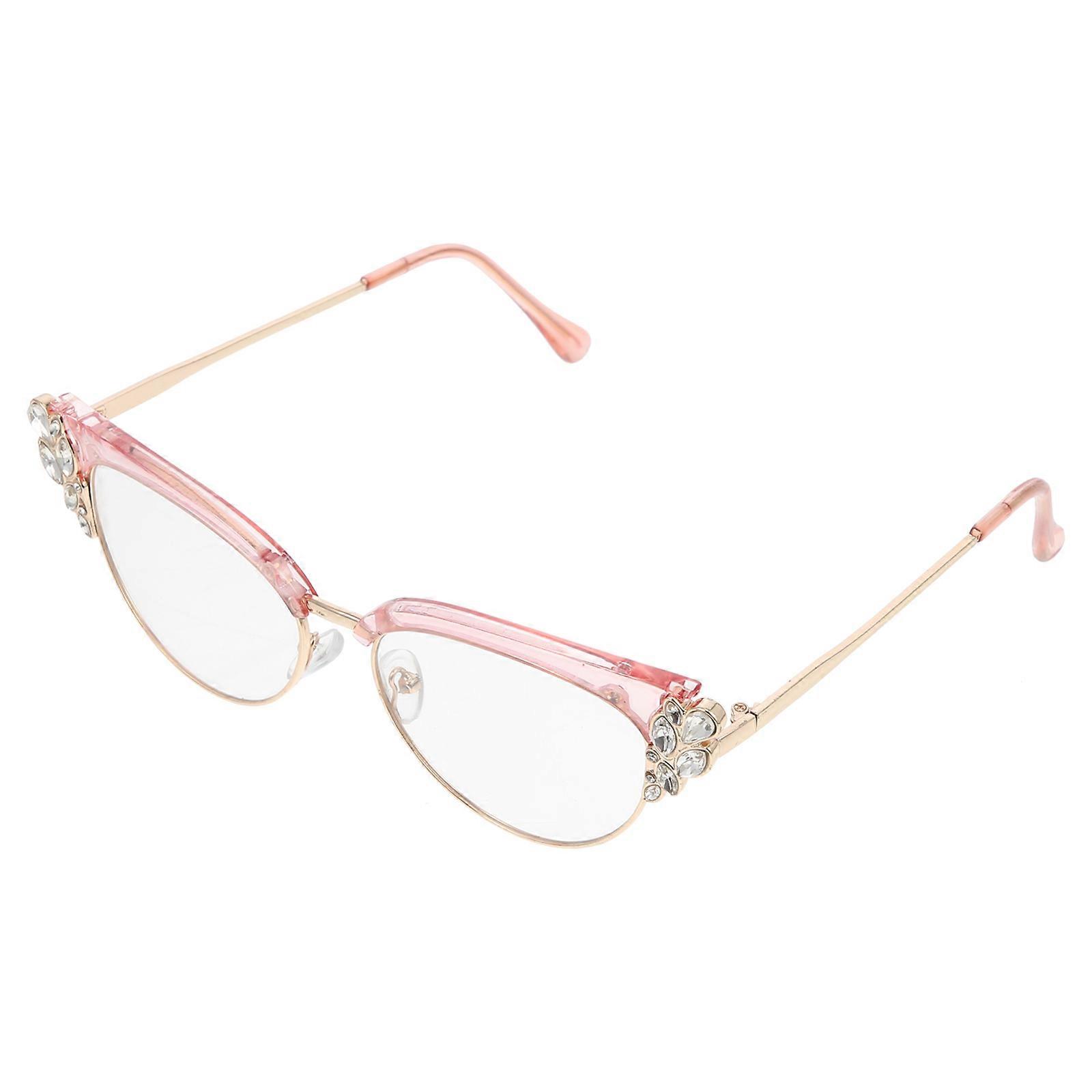 Anti Glare Glasses Blue Light Blocking Eyewear For Computer Eye Strain Cat Eye Shape Pink Color 1 Pair