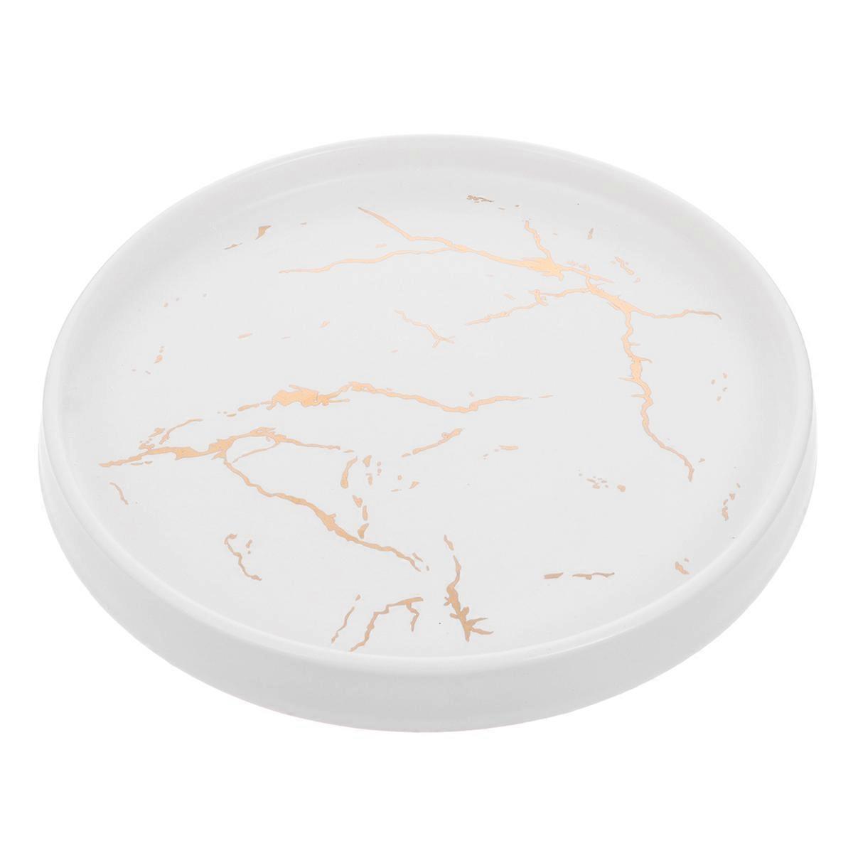 Jewelry Display Plate Ceramic Tray Round Use Ring Plate 1Pack