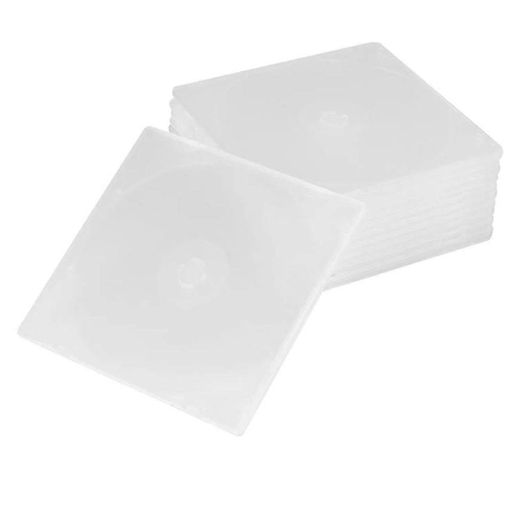 Transparent Plastic CD Boxes for Storage 10 Pieces DVD Cases with and Find Feature