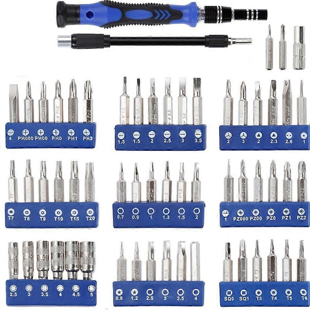 Precision Screwdriver 60 in 1 Mini Set for Repair Use with Storage Box Blue