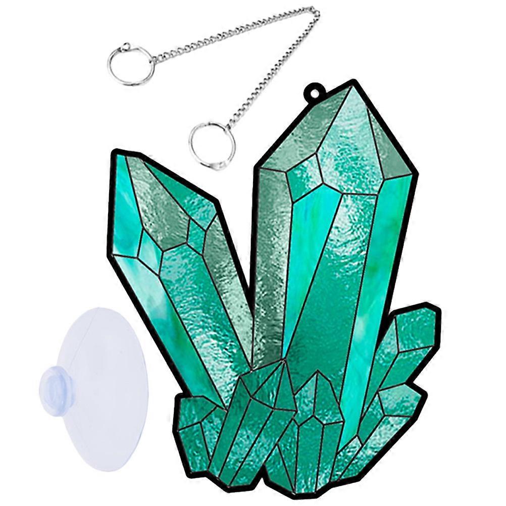 Window Hanging Acrylic Prism Pendant for Decorative Use 1Set Green