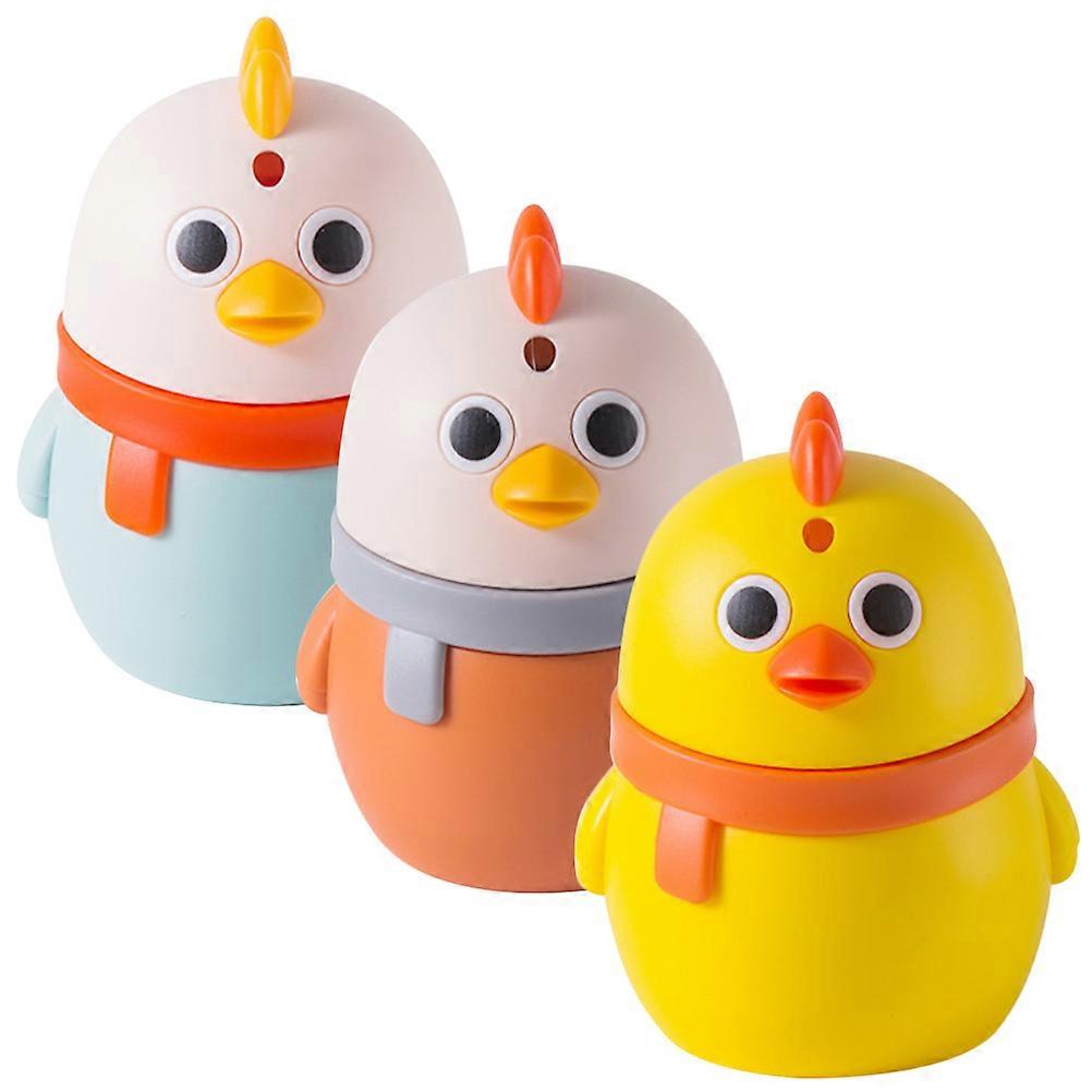 Chick Shape Zahnstocherhalter Spender 3Pcs für junge Erwachsene Einfach zu bedienender Press-to-Open-Organizer