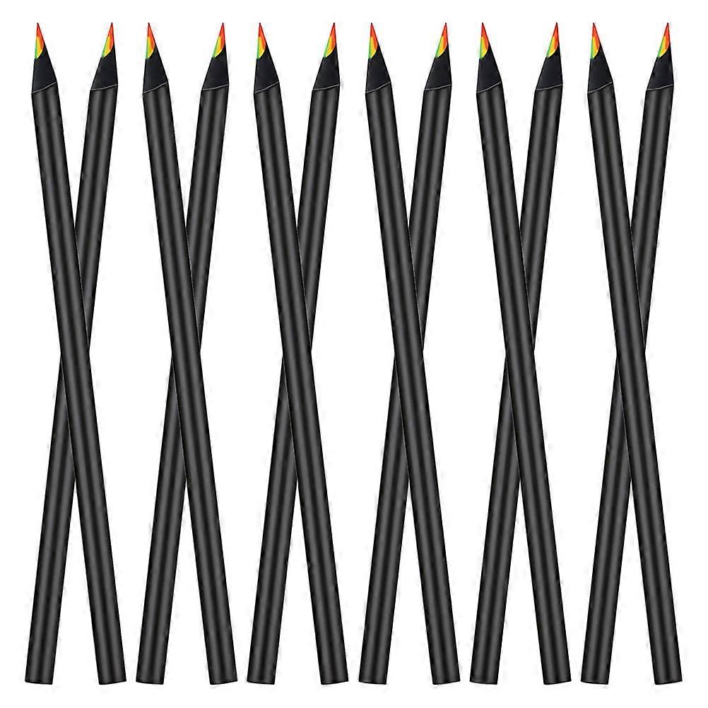 12Pcs Colored Pencils for Painting with Fine Color Transition and High Color Fastness Black Wood