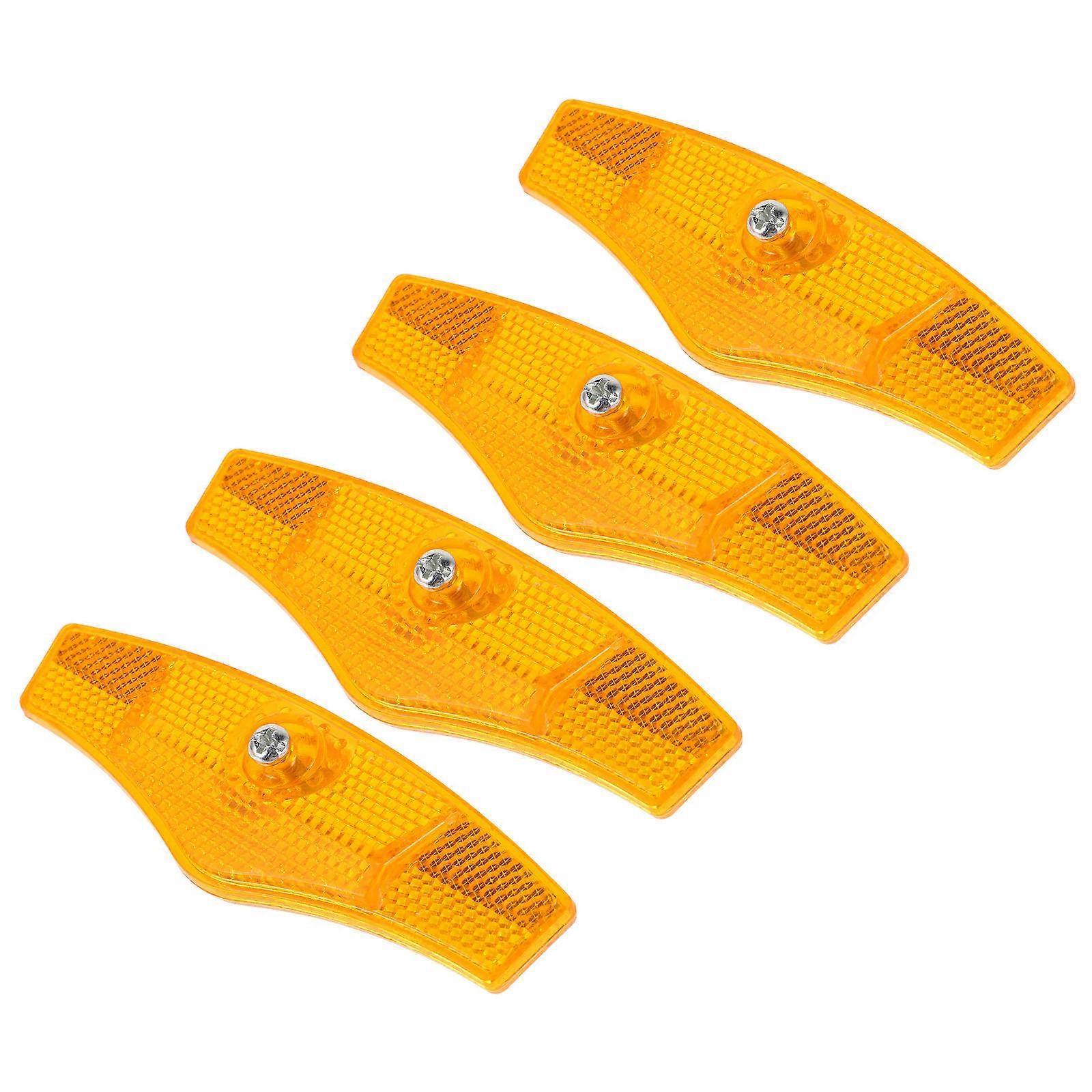 Durable Yellow Bike Reflectors for Enhanced Night Visibility Pack of 4 Easy Installation PC for Bike Use