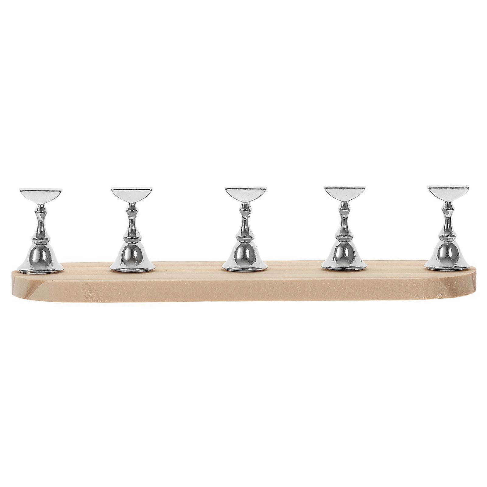 Nail Art Display Stand 1 Set For Home DIY Nail Decoration Tools Magnetic Attachment Brown Color