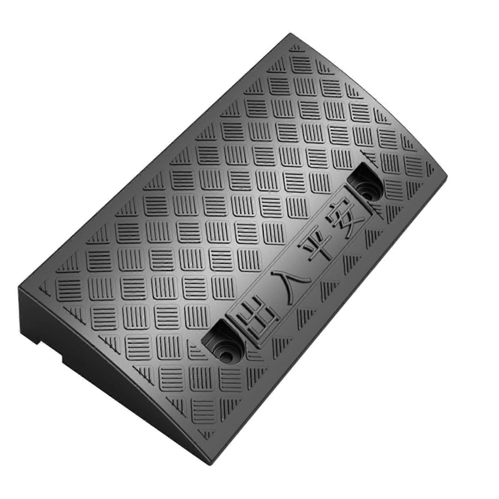 Kerb Ramps Black Plastic Lightweight Threshold Ramp 11 Centimeter High Non-Slip Curb Ramp For Wheelchairs, Bikes