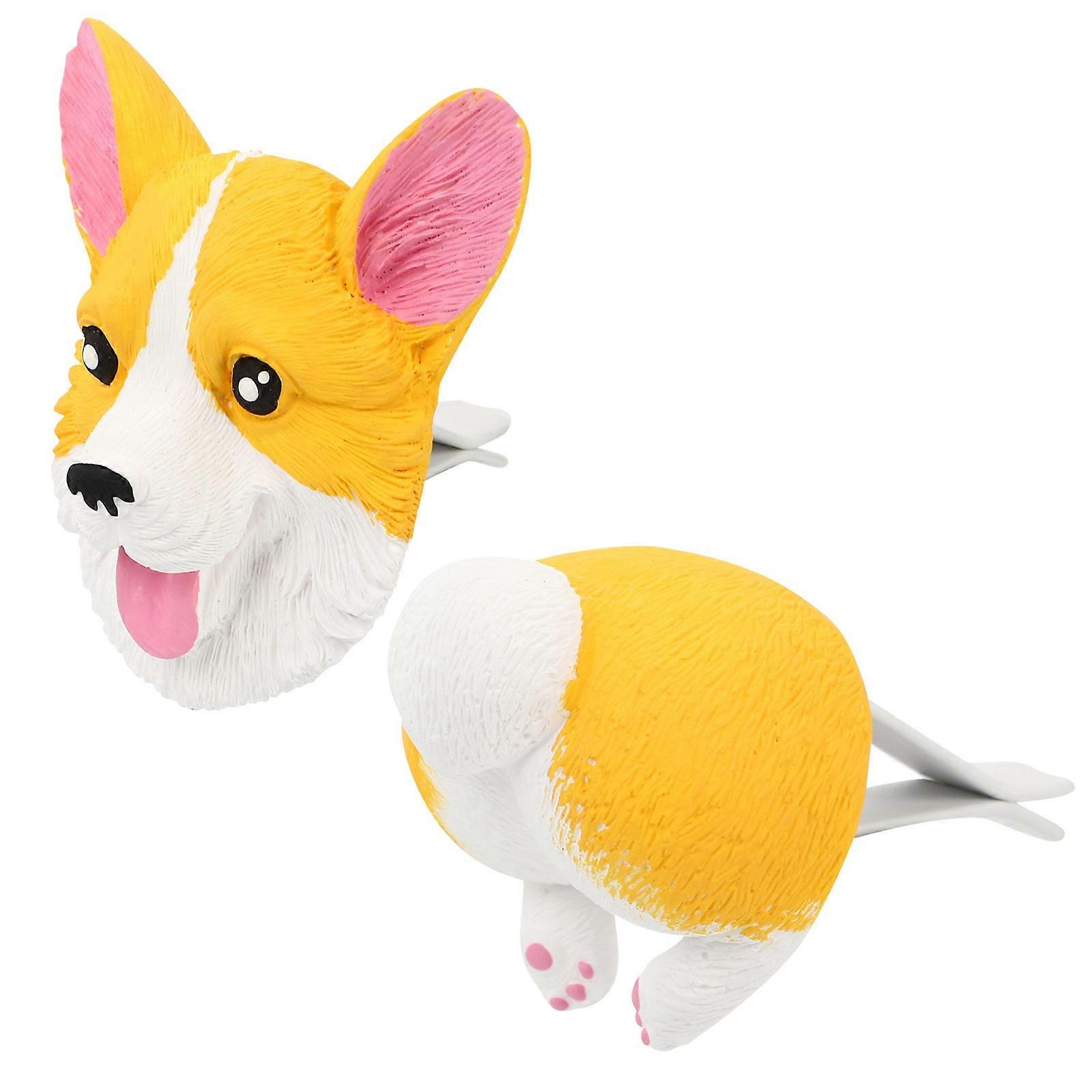 Air Freshener Aromatherapy Clip Corgi Shape Car Air Outlet 6X5.7Cm Assorted Color 2Pcs