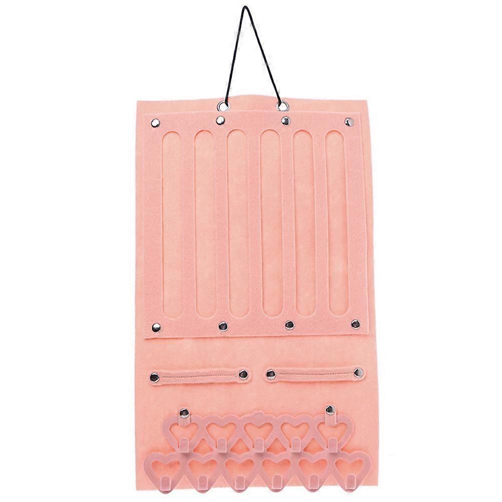 Hiusklipsin ripustin järjestäjä kotikäyttöön ja vähittäiskauppaan vaaleanpunainen huopa maalaismainen 1 pakkaus