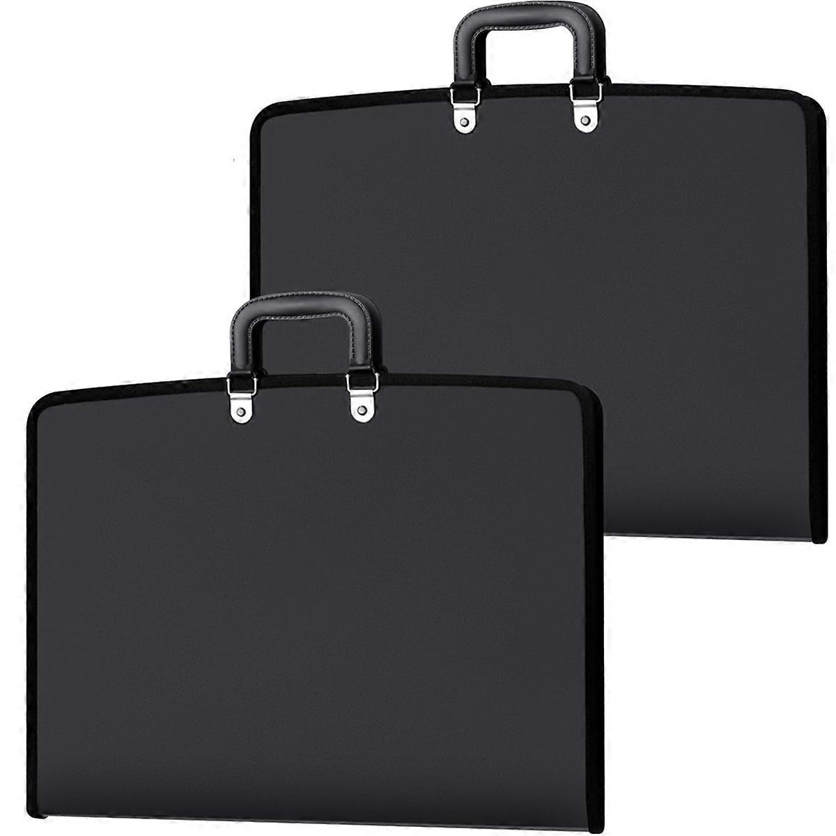2-Pack 11 X 17 Inch Folders for Artwork Storage with Handles and Zipper Closure, Oxford Cloth with