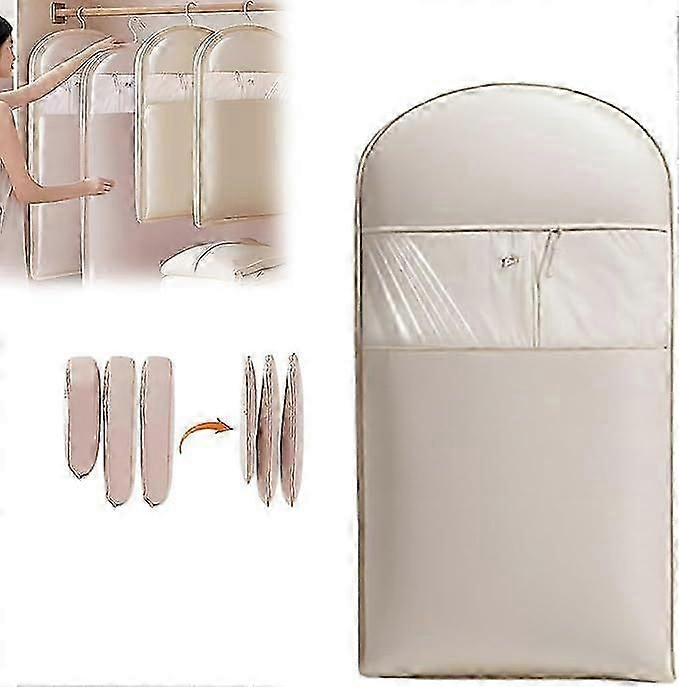 حقيبة ملابس معلقة موفرة للمساحة مع سحاب ضغط ذاتي ، منظمات خزانة توفير الفضاء ، أكياس ملابس غطاء الغبار لتعليق معطف أسفل