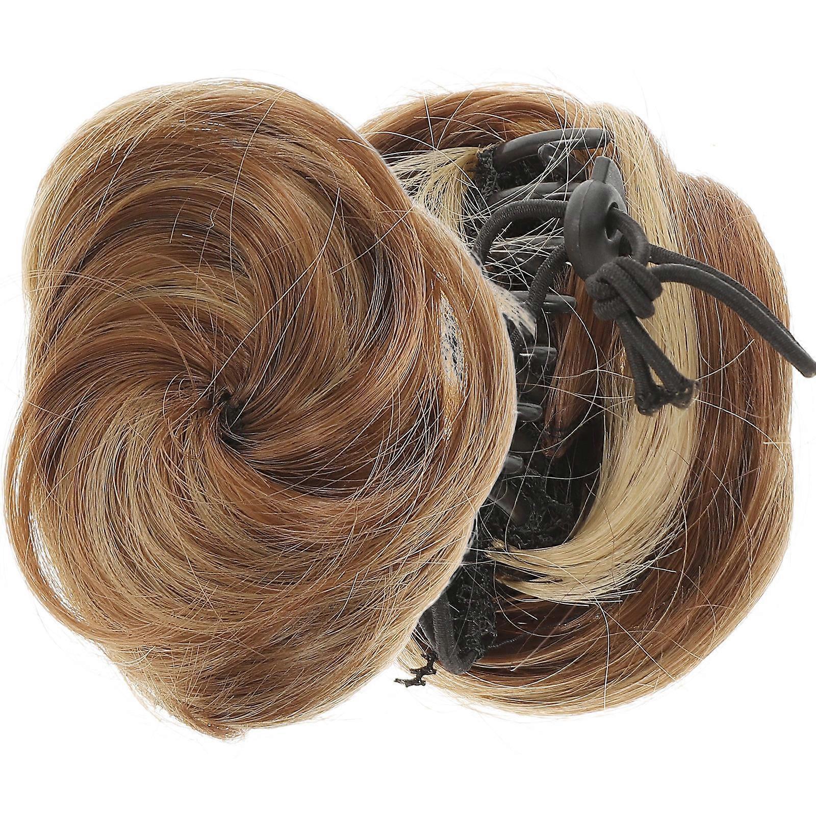 Hair Bun Extensions Straight 2PCS Clip On Hairpieces for Volume and Fullness – Easy Claw Clamp Style for Daily Wear, Weddings, Parties, and Special