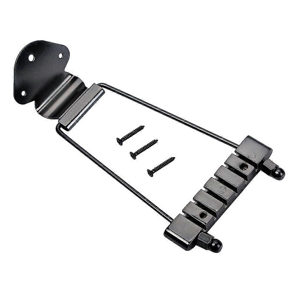Durable 6 String Tailpiece for Jazz Guitar – Black Bridge Replacement for Upgrading