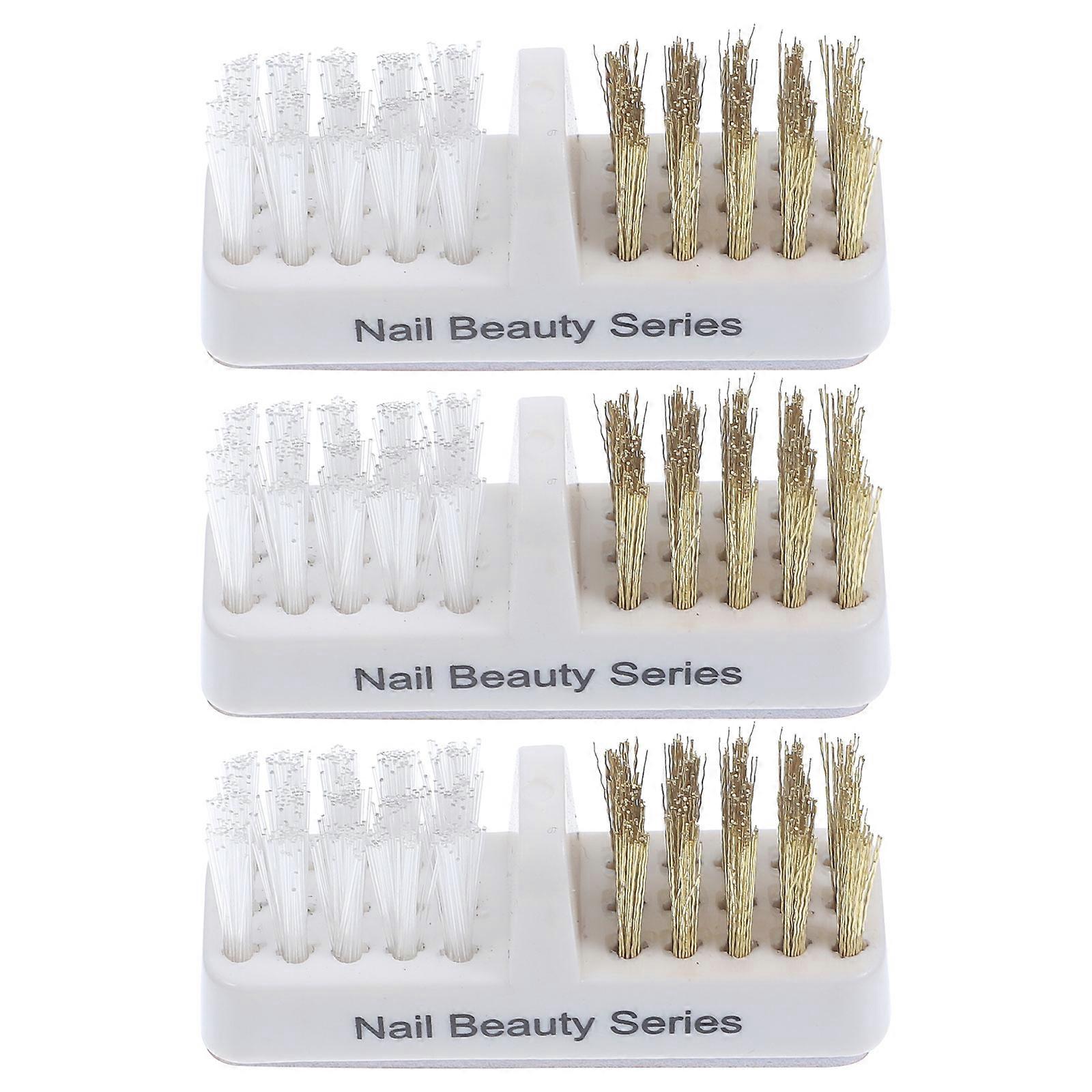 3pcs Nail Drill Bit Wire Cleaner Brush,Nail Art Cleaner Tool For Nail Salon Or Home Use