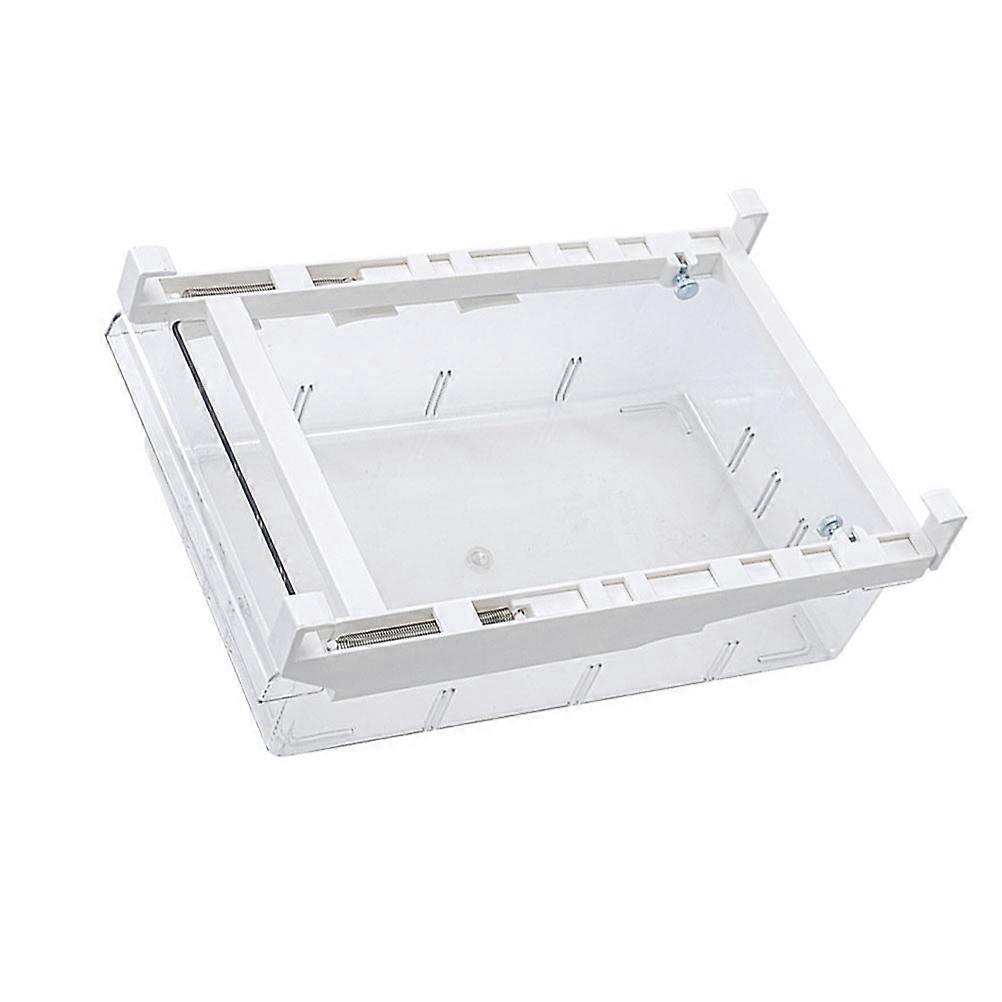 Transparent Refrigerator Storage Box for Food Organization in Beige Made of ABS Material