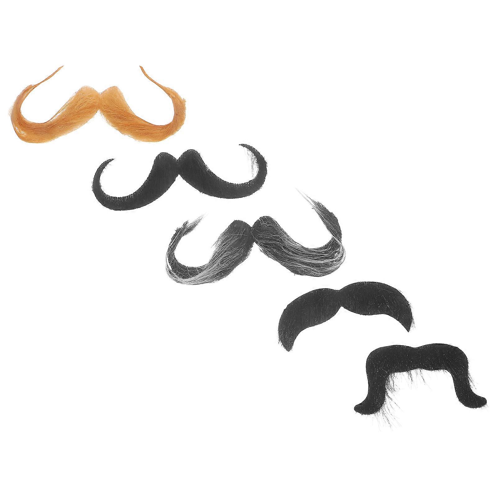 Realistic Mustache Beard Costume Accessory For Men Photo Session Comfortable Fit 5Pcs
