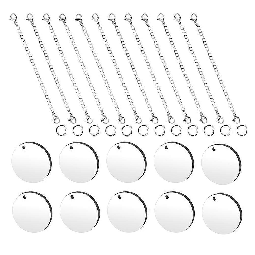 Heat Transfer Keychain 1Set Silver Metal Key Chain Blanks with Durable Patterns for Decoration