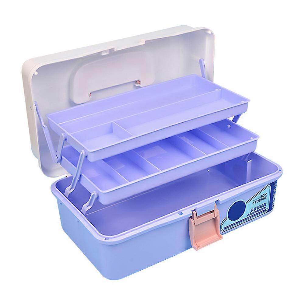 Manicure Tools Storage Box For Artists Travel Packing Sky-blue Rectangular Protective Box 1Set